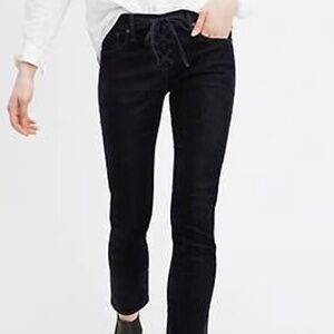 RARE Levi’s Made and Crafted Lace-Up Cigarette Slim Velvet Denim Jeans